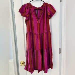 Striped Pink and Orange Dress